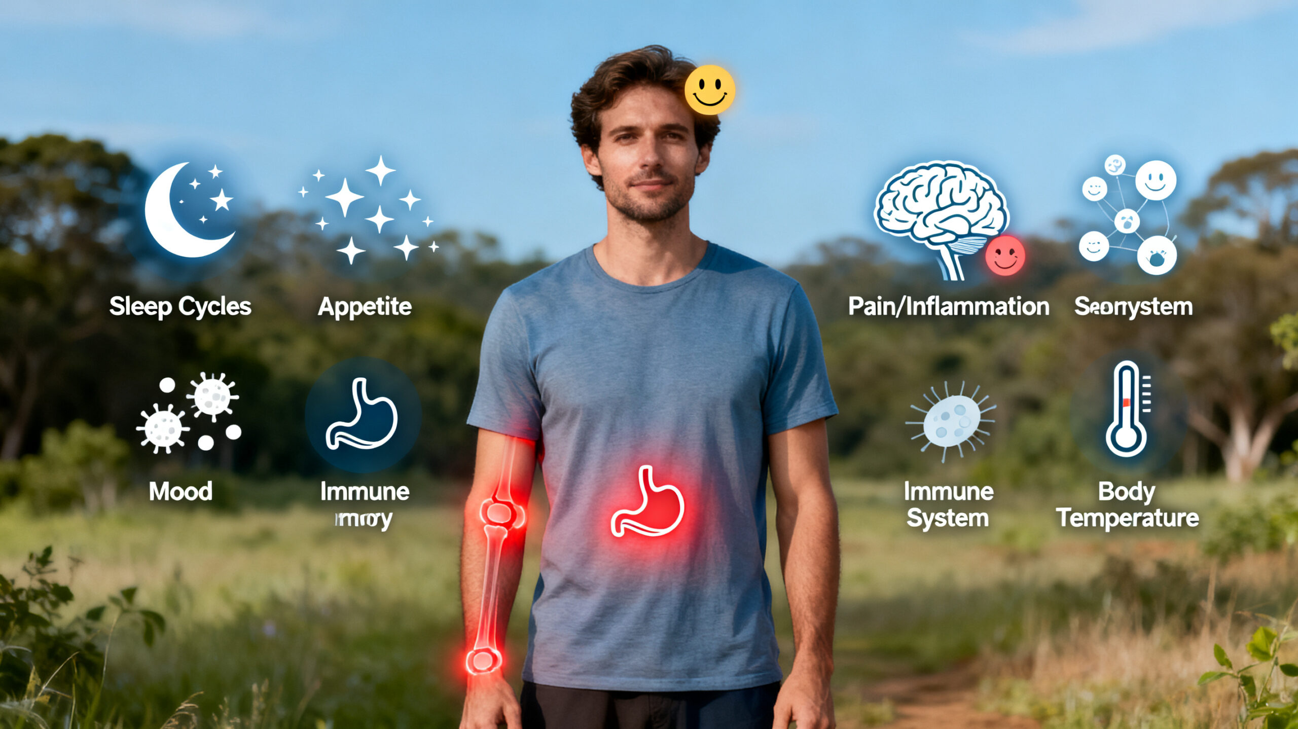 Representación gráfica de funciones del sistema endocannabinoide