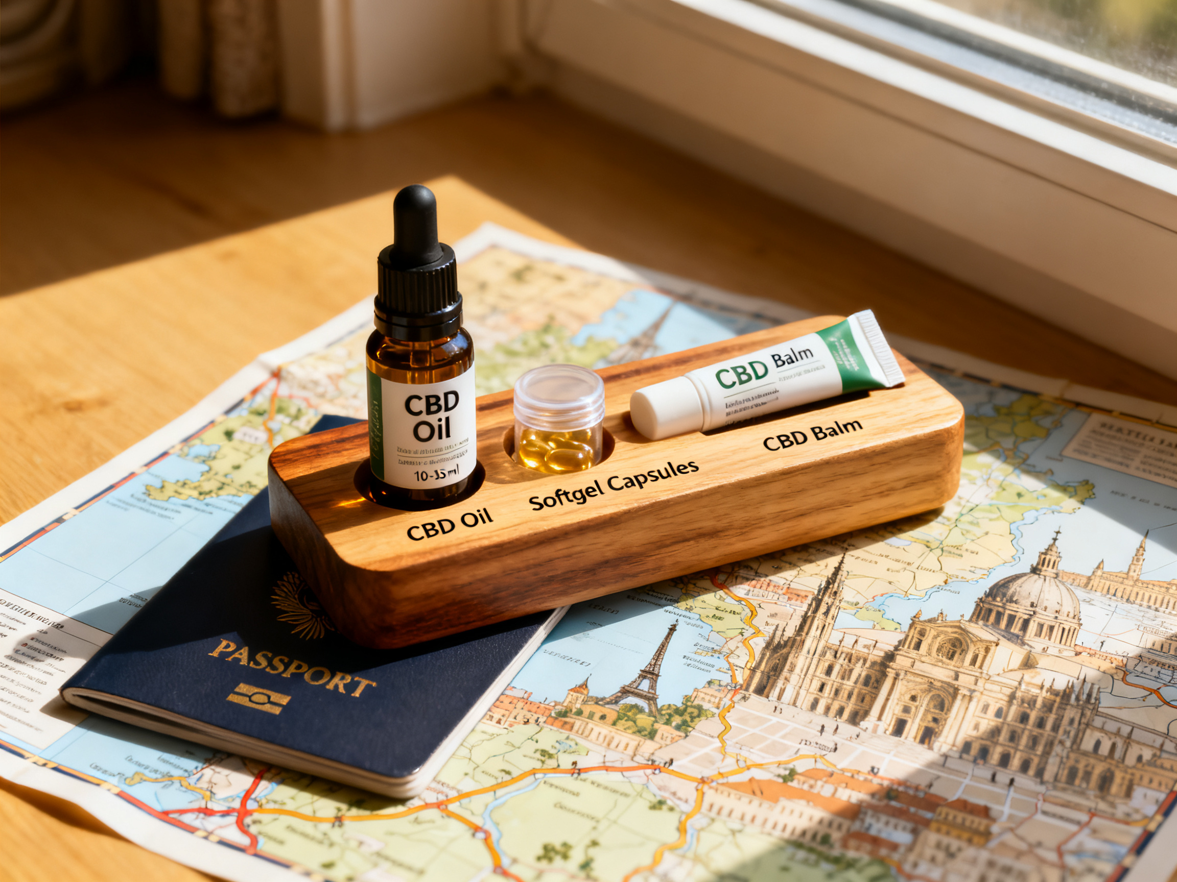 Cápsulas y aceite de CBD para viajes cómodos