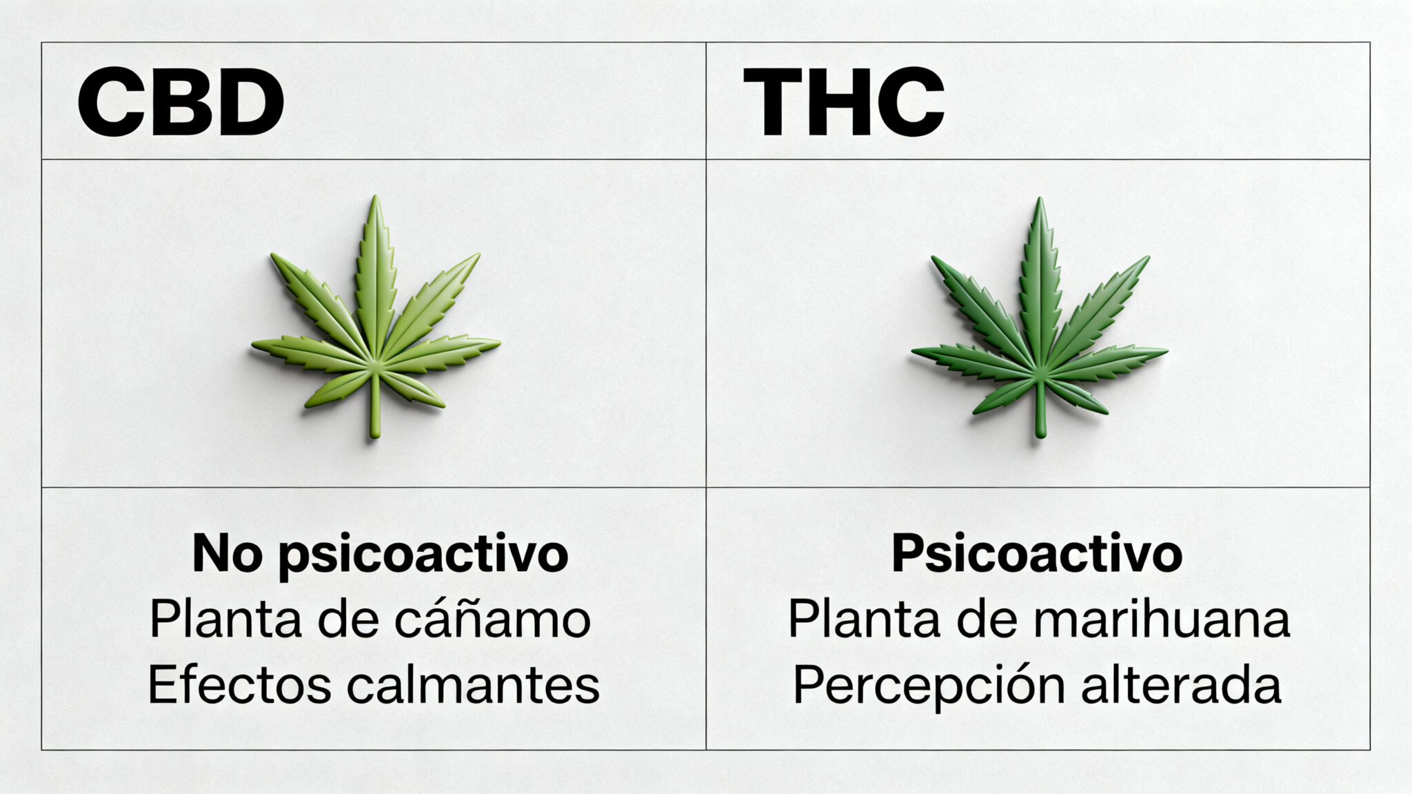 diferencia entre CBD y THC
